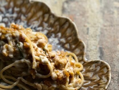Spaghettone Mancini al Ragu di Triglia e Aglio Dolce